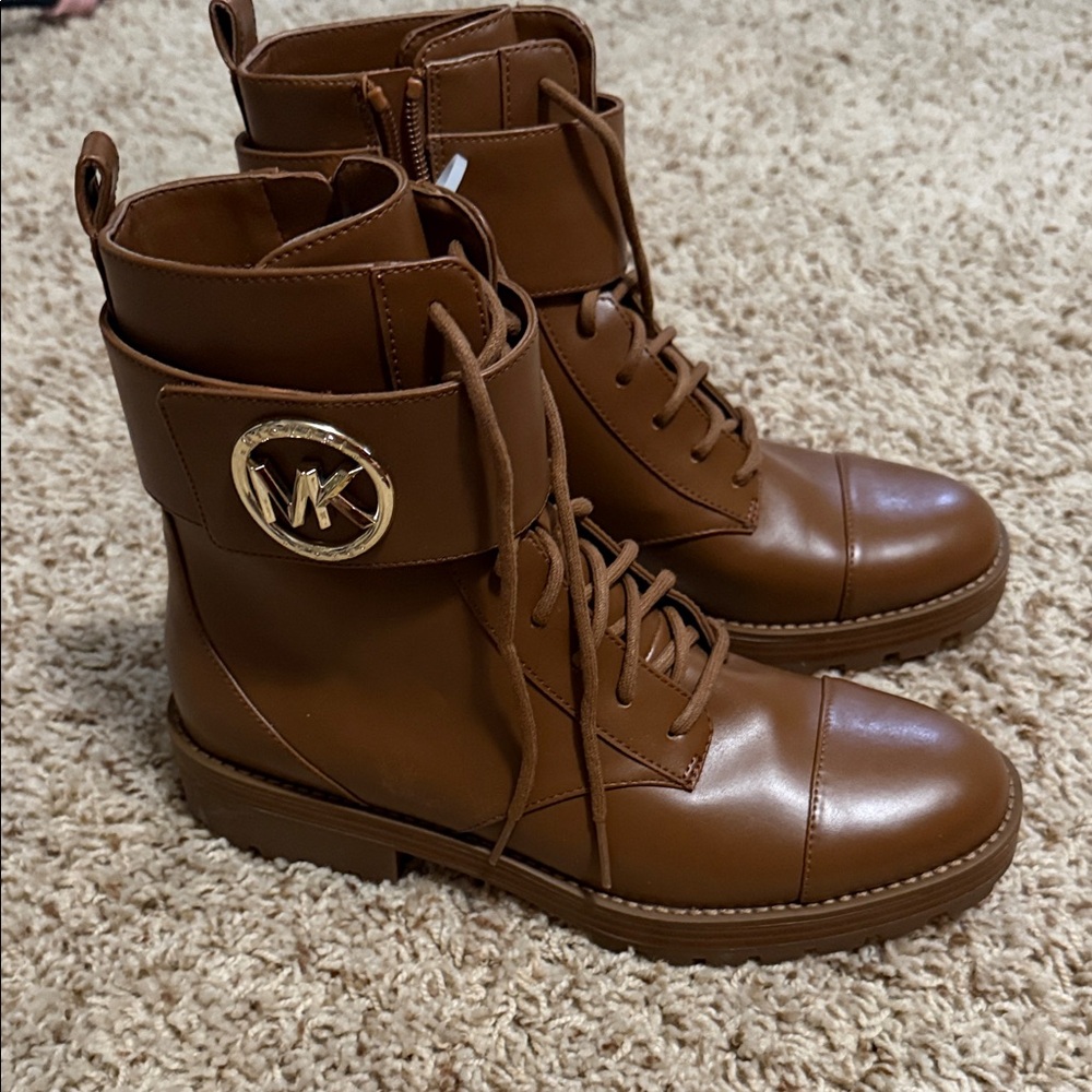 Michael Kors Tan Leather Ankle Boots